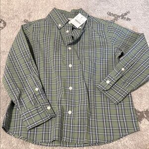 Crewcuts Green and Blue Plaid Shirt